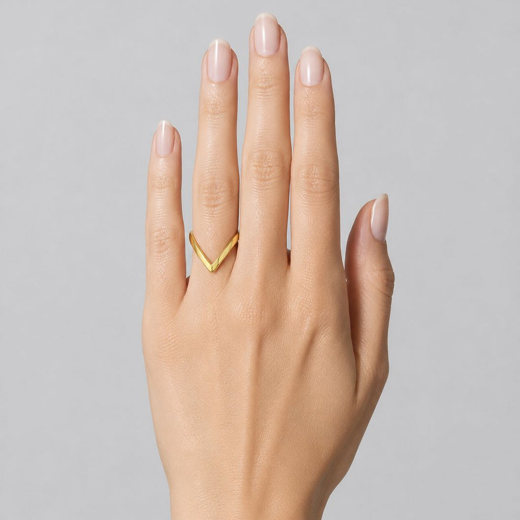 Viral V Gold Ring