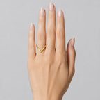 Viral V Gold Ring