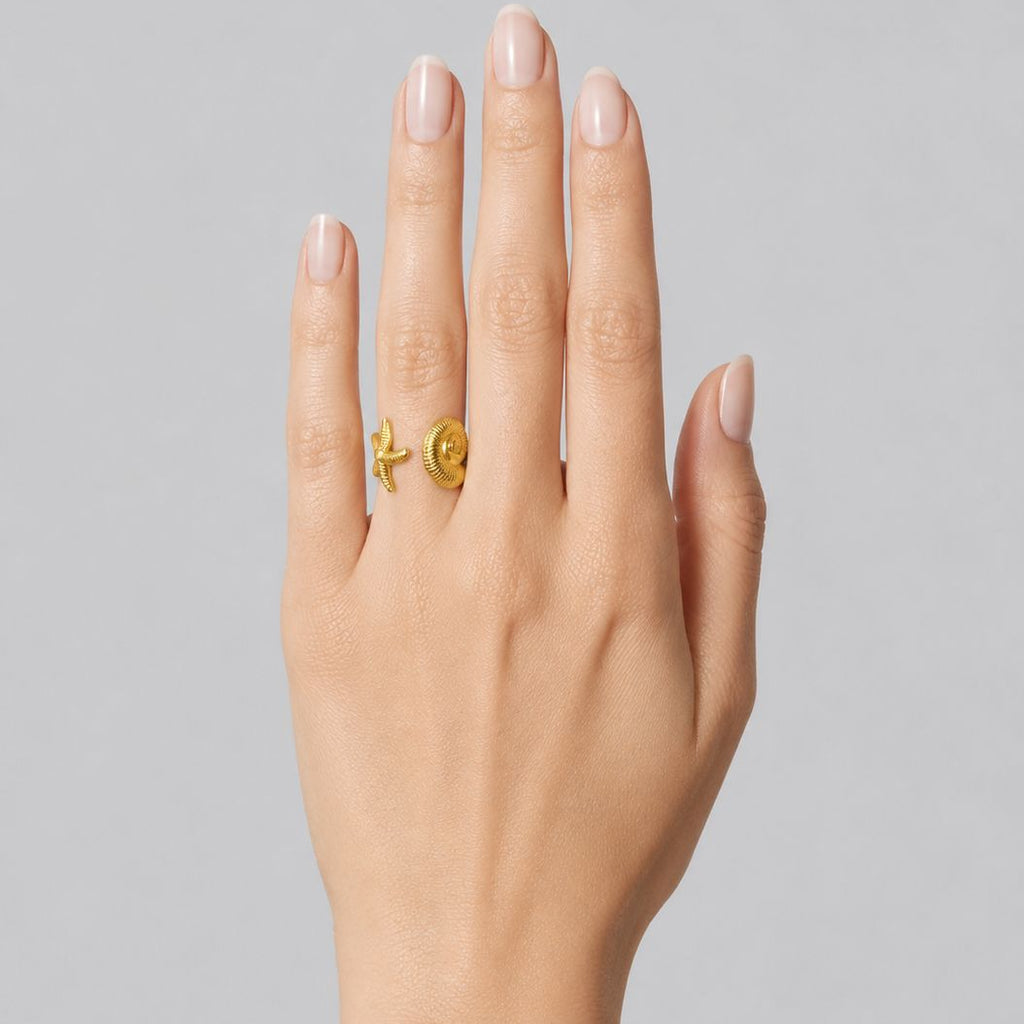 Star Fish Gold Ring (Adjustable Size)