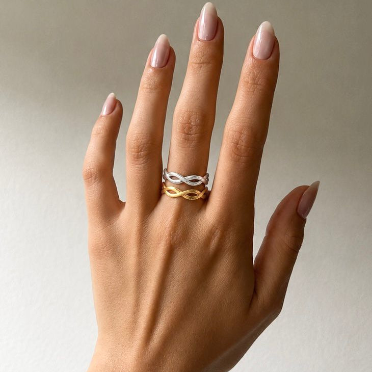 Twist Silver And Gold Ring (Adjustable Size)
