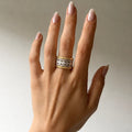 Mandala Silver And Gold Ring (Adjustable Size)