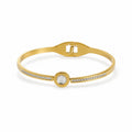 Stone Line Gold Bangle Bracelet