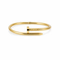 Thick Nail Gold Bangle Bracelet