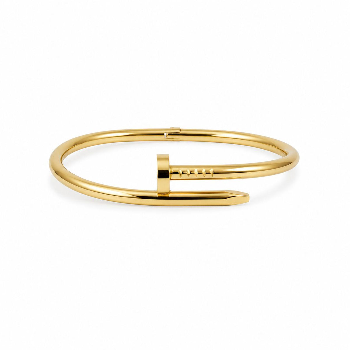 Thick Nail Gold Bangle Bracelet