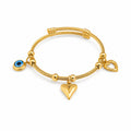 Evil Eye Gold Bangle Bracelet