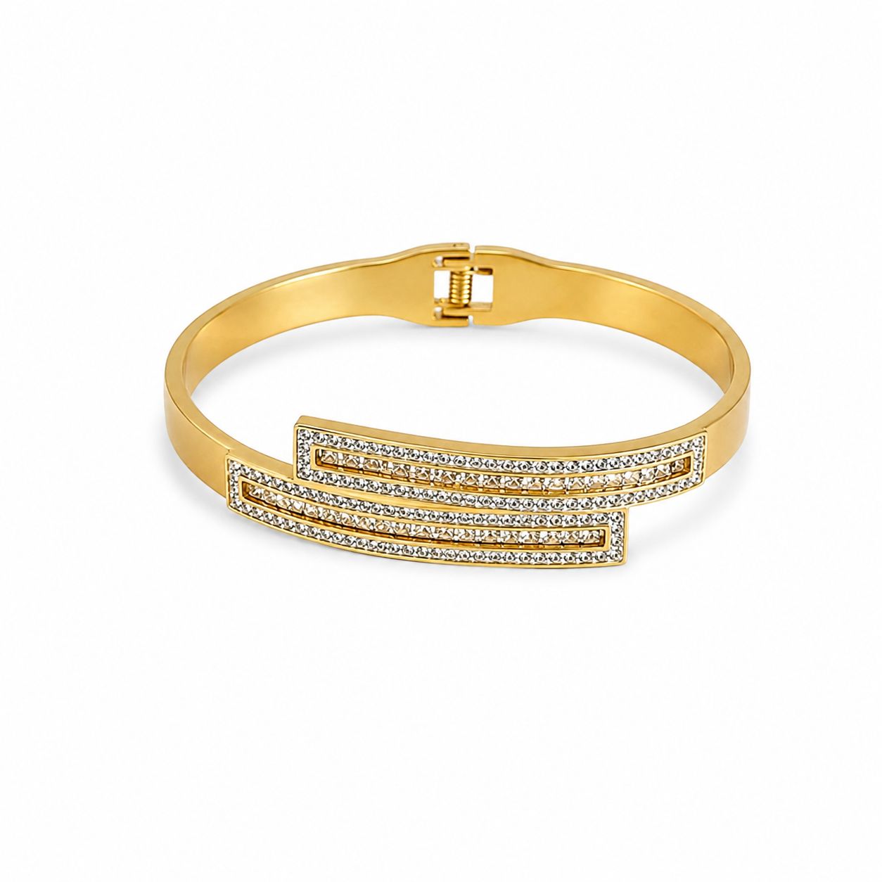 Parallel Glow Gold Thin Wrist Bangle Bracelet