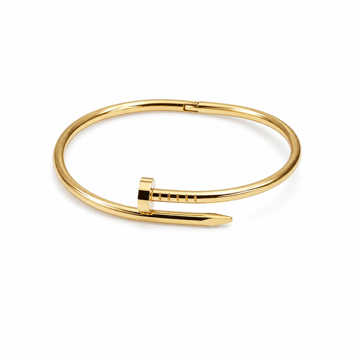 Thin Nail Gold Bangle Bracelet