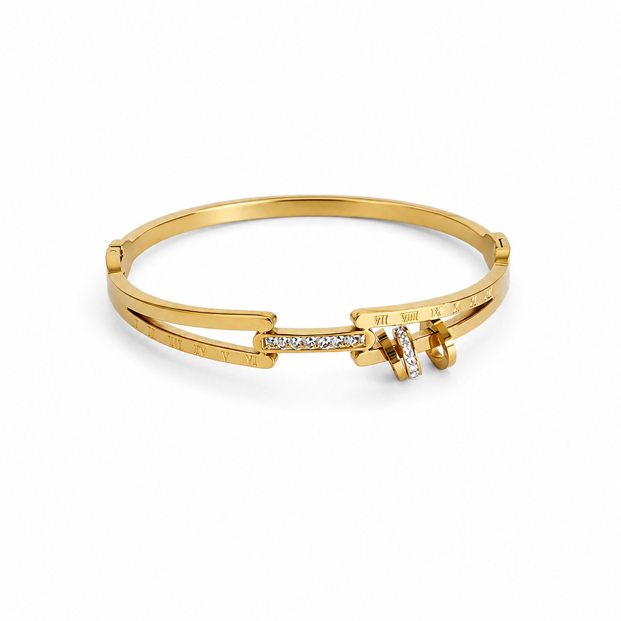 Three Ring Gold Bangle Bracelet