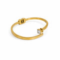 Single Stone Gold Bangle Bracelet