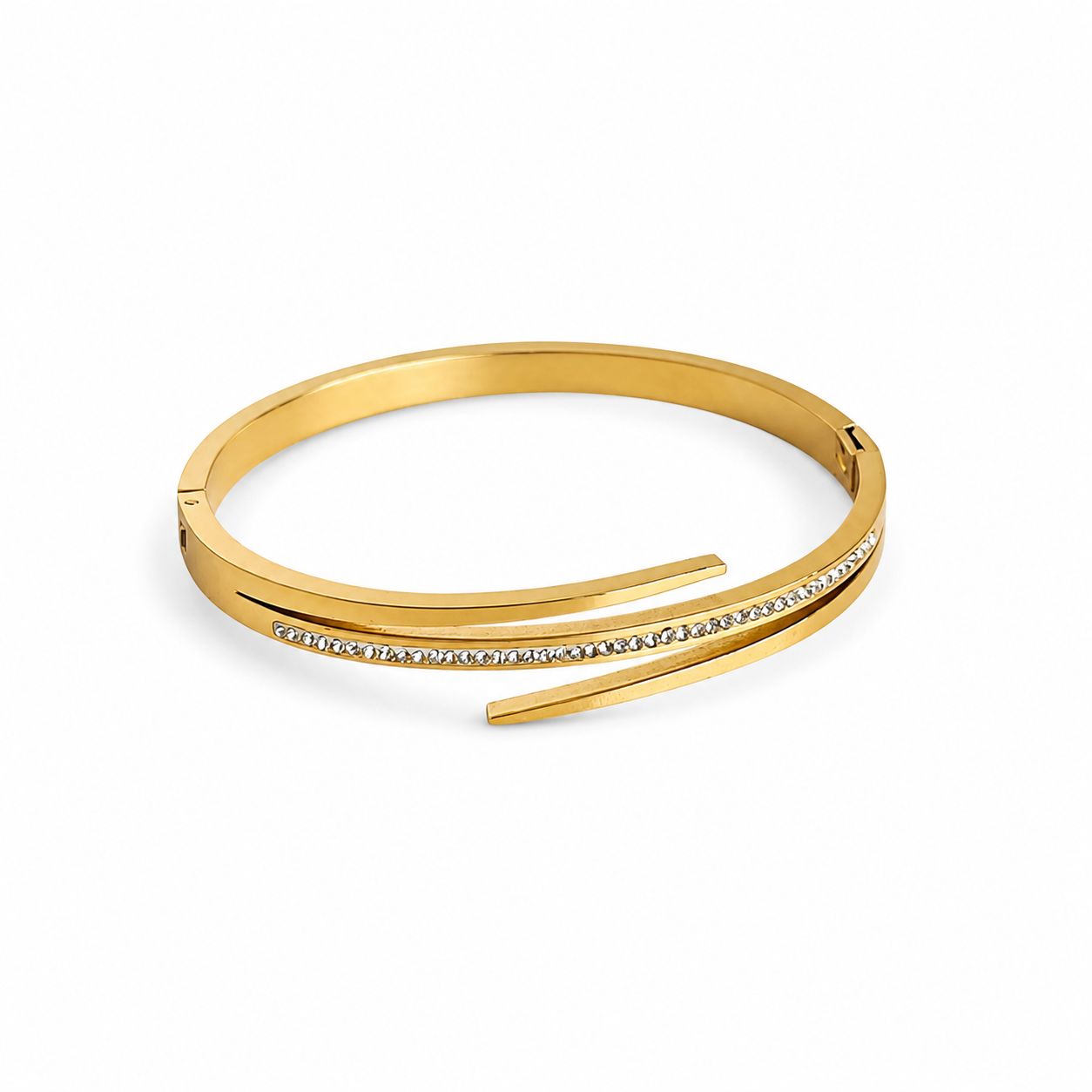 Crossline Gold Thin Wrist Bangle Bracelet