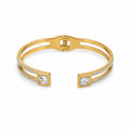Dual Line Stone Gold Bangle Bracelet