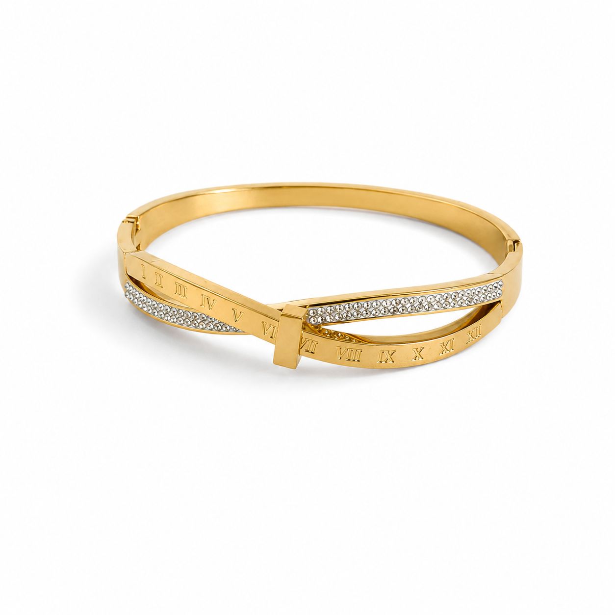 Roman Number Gold Thin Wrist Bangle Bracelet