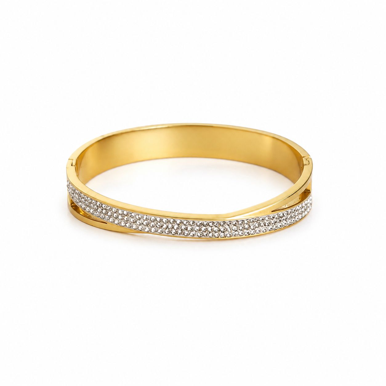 Glide Stone Gold Thin Wrist Bangle Bracelet
