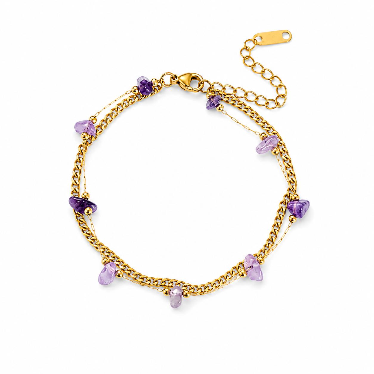 Purple Layered Gold Bracelet