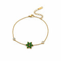 Green Daisy Gold Bracelet