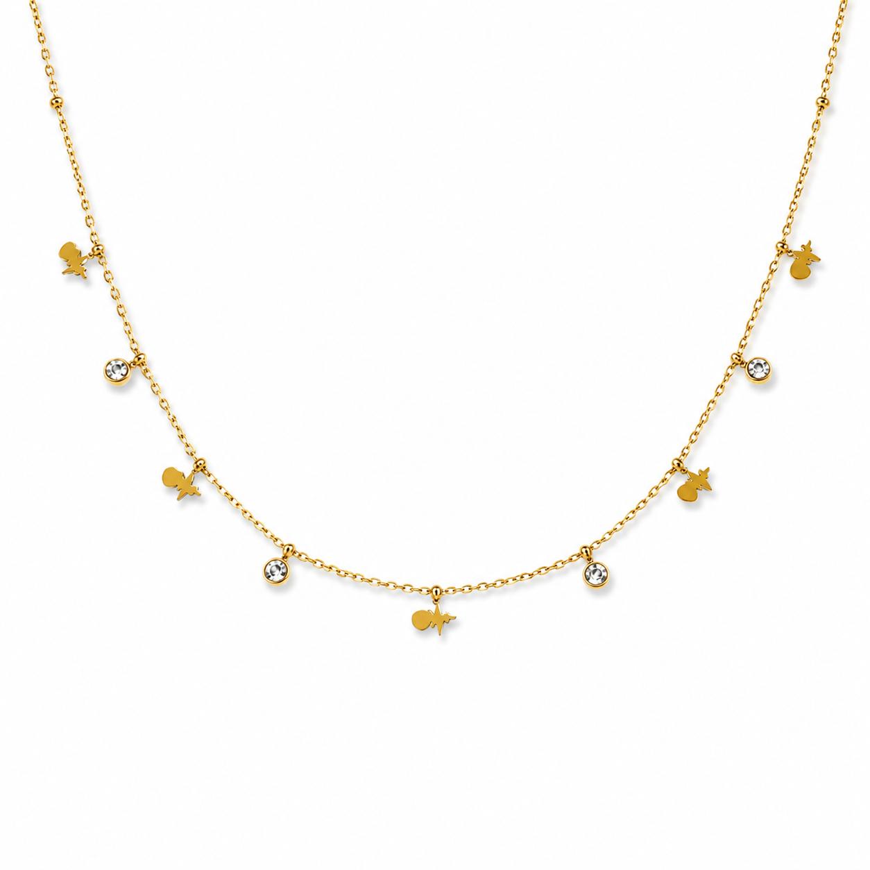 Heart Beat Stone Gold Necklace