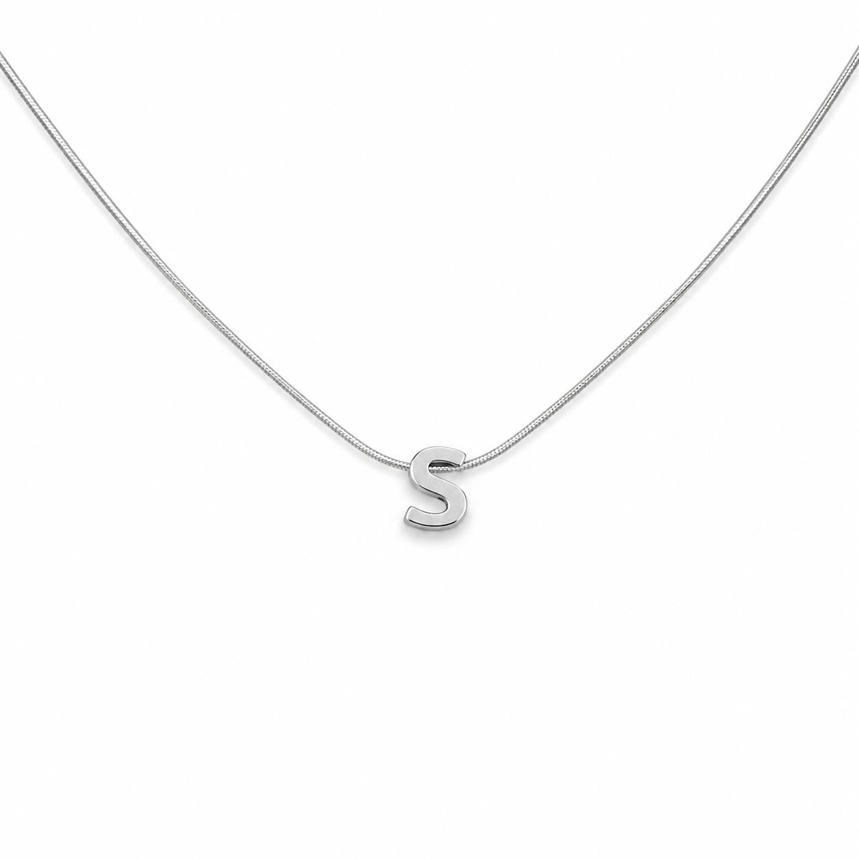 Letter S Silver Necklace