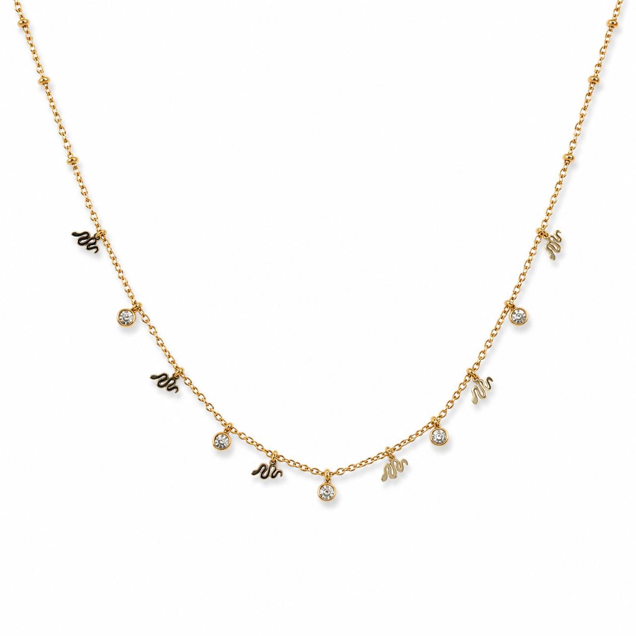 Snake Dangling Gold Necklace