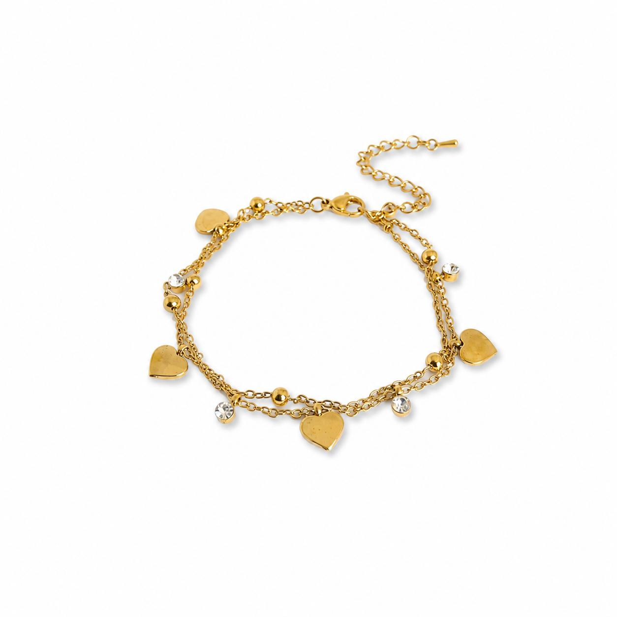 Heart Stone Gold Bracelet