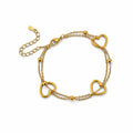 Tri Heart Gold Bracelet