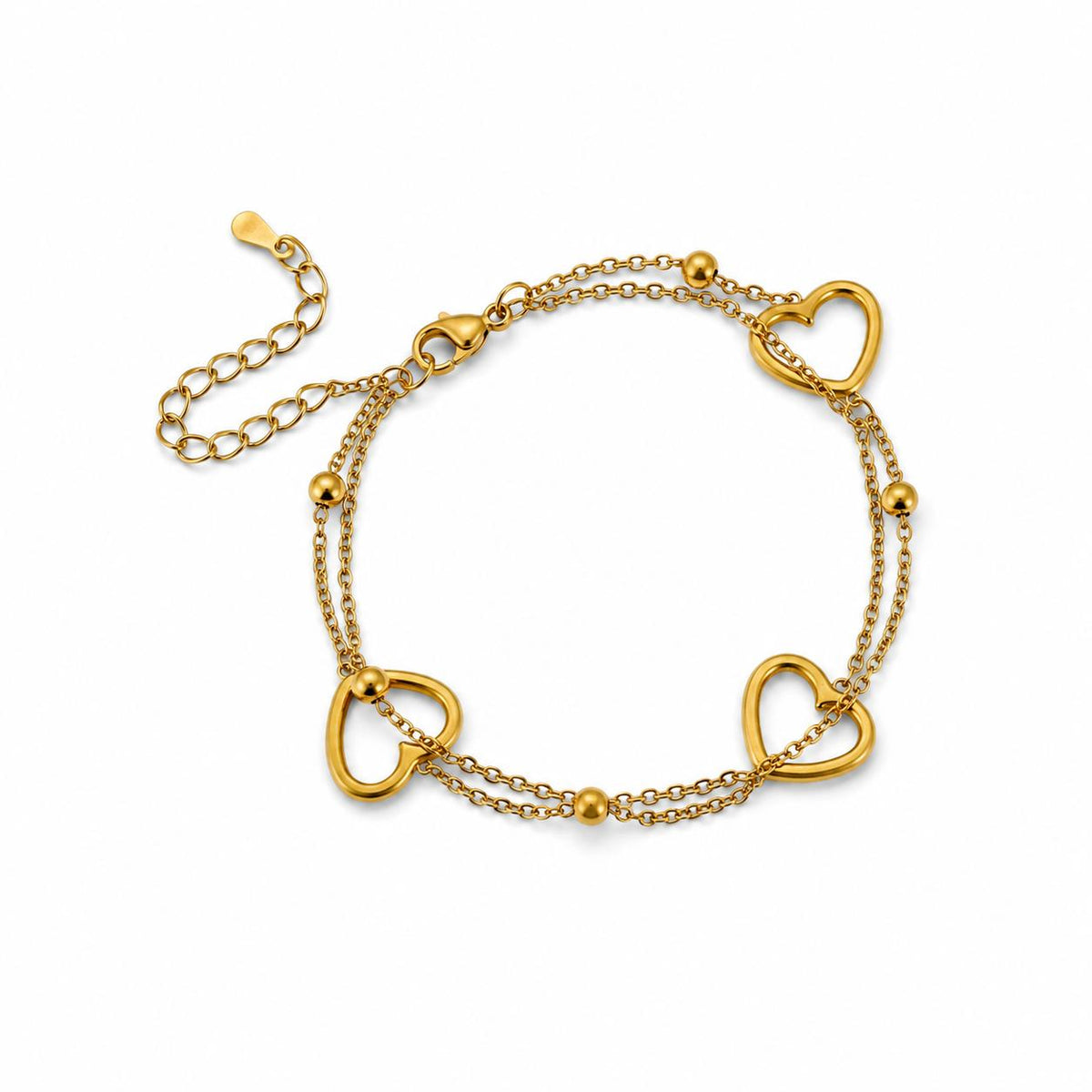 Tri Heart Gold Bracelet