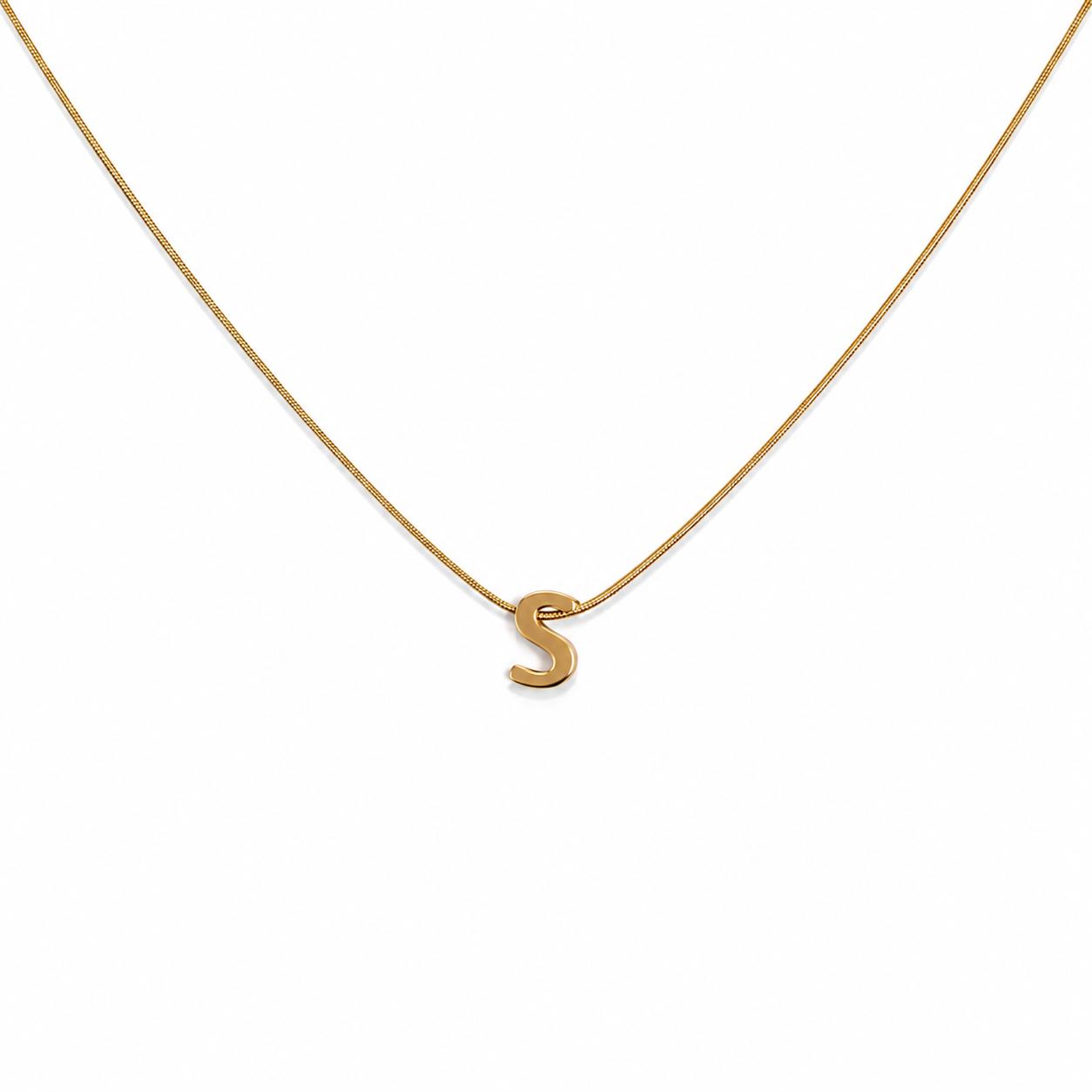 Letter S Gold Necklace