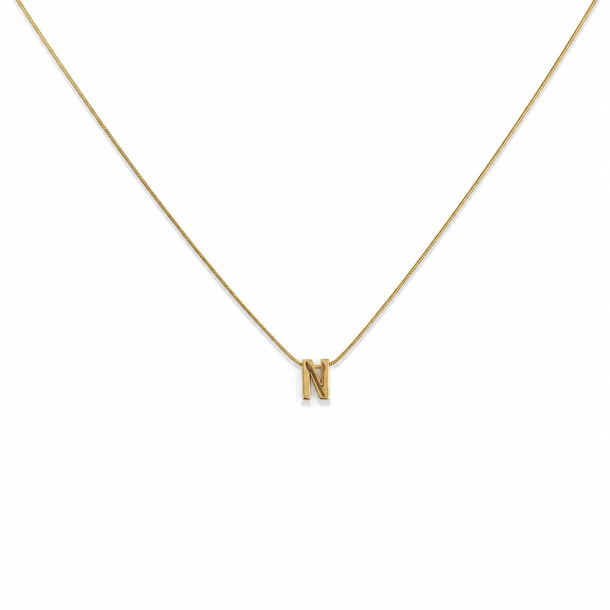 Letter N Gold Necklace
