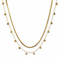Round Dangling  Layered Gold Necklace