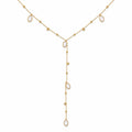 White Dangling Gold Necklace