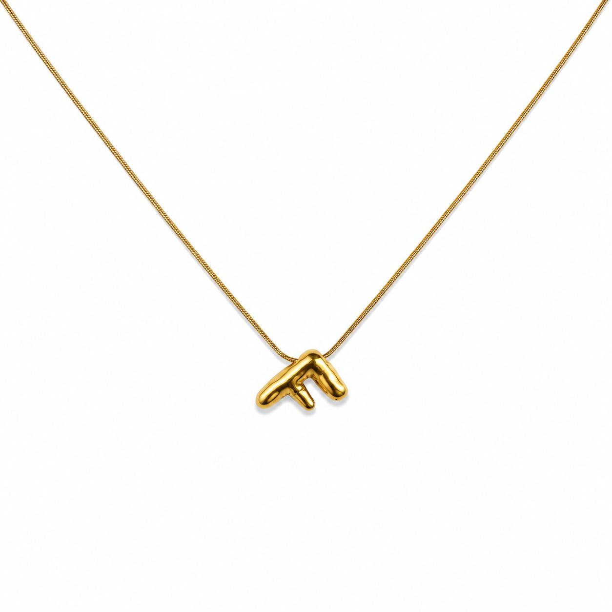 Letter F Gold Necklace