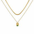 Green Layered Gold Necklace