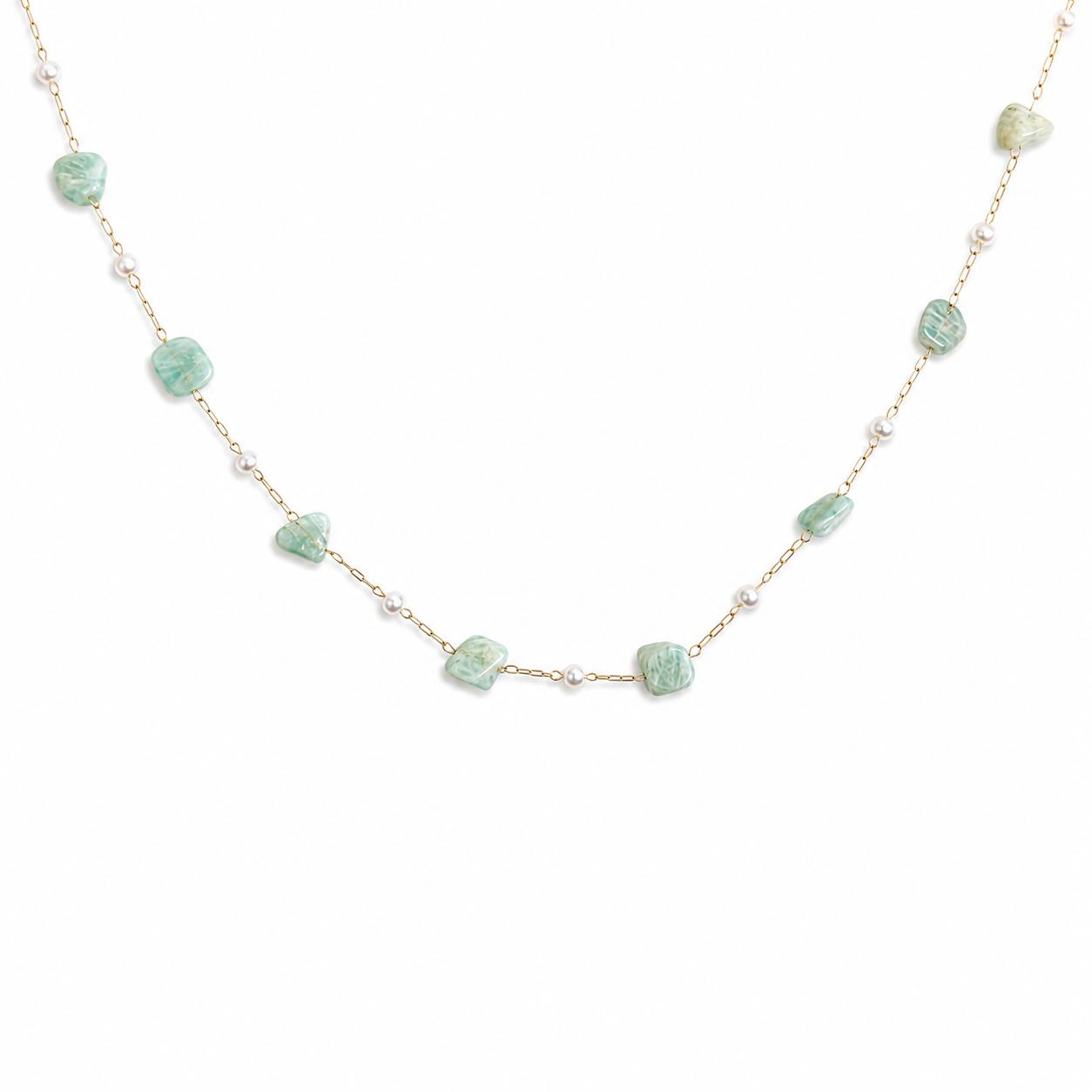 Marble Stone Gold Necklace