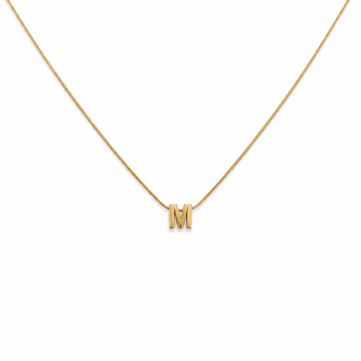 Letter M Gold Necklace