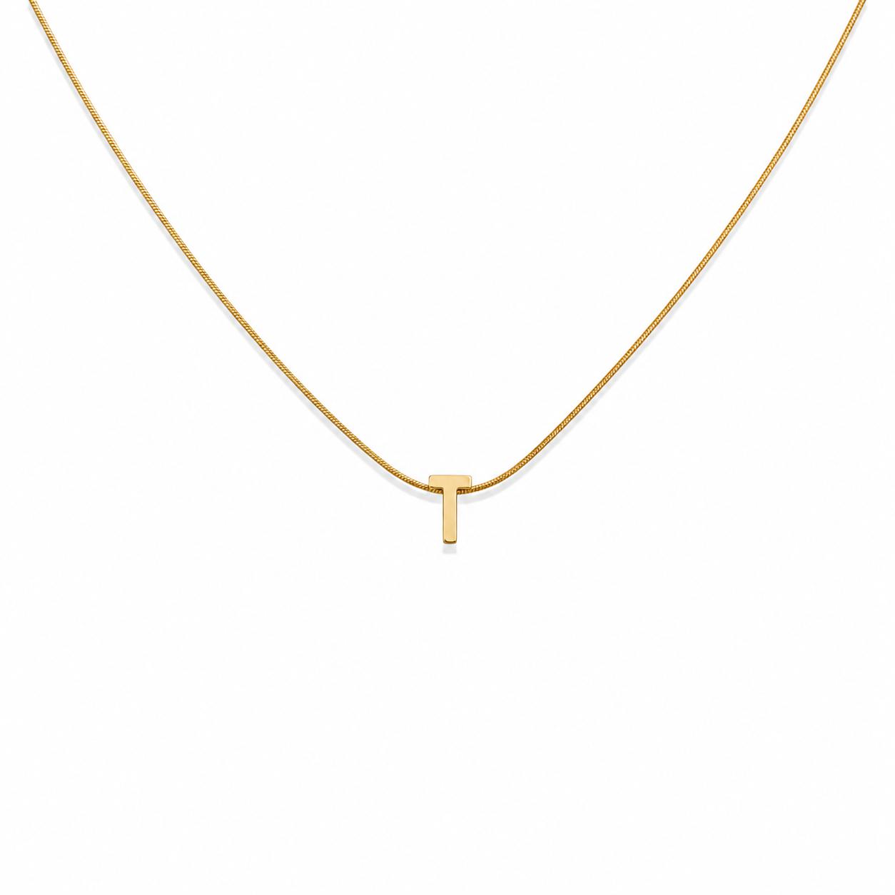 Letter T Gold Necklace