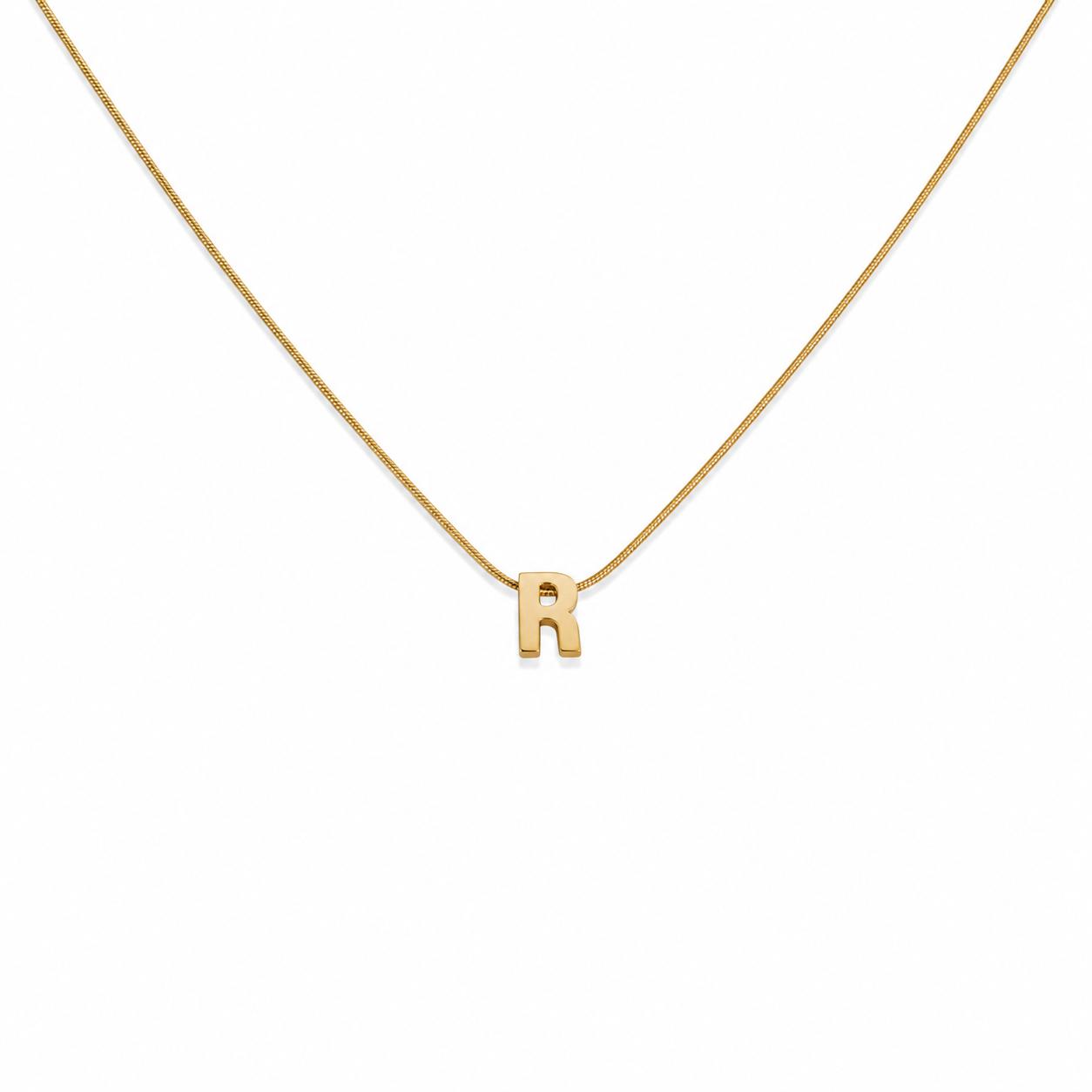Letter R Gold Necklace