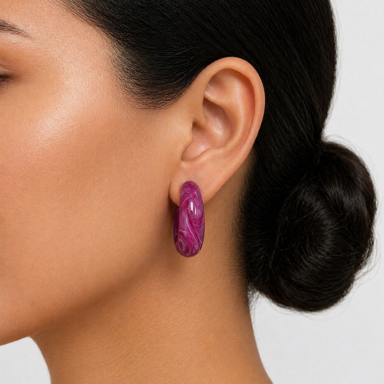 Purple Hoop Earrings