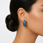 Blue Hoop Earrings
