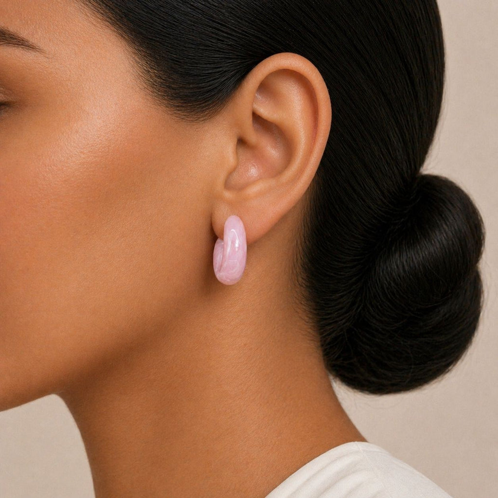 Pink Hoop Earrings