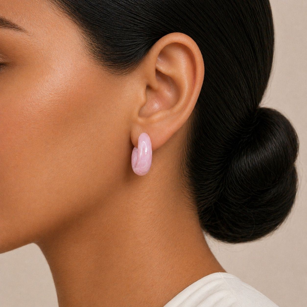Pink Hoop Earrings