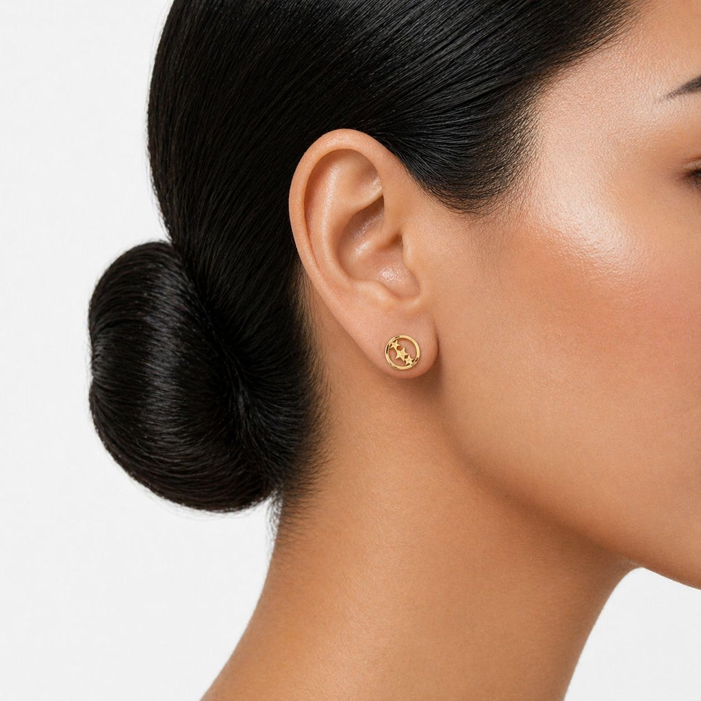 Star Elegance Gold Stud Earrings