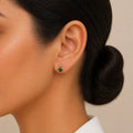 Green Stone Gold Earrings