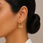 Frame Hoop Gold Earrings