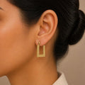 Rectangle Hoop Gold Earrings