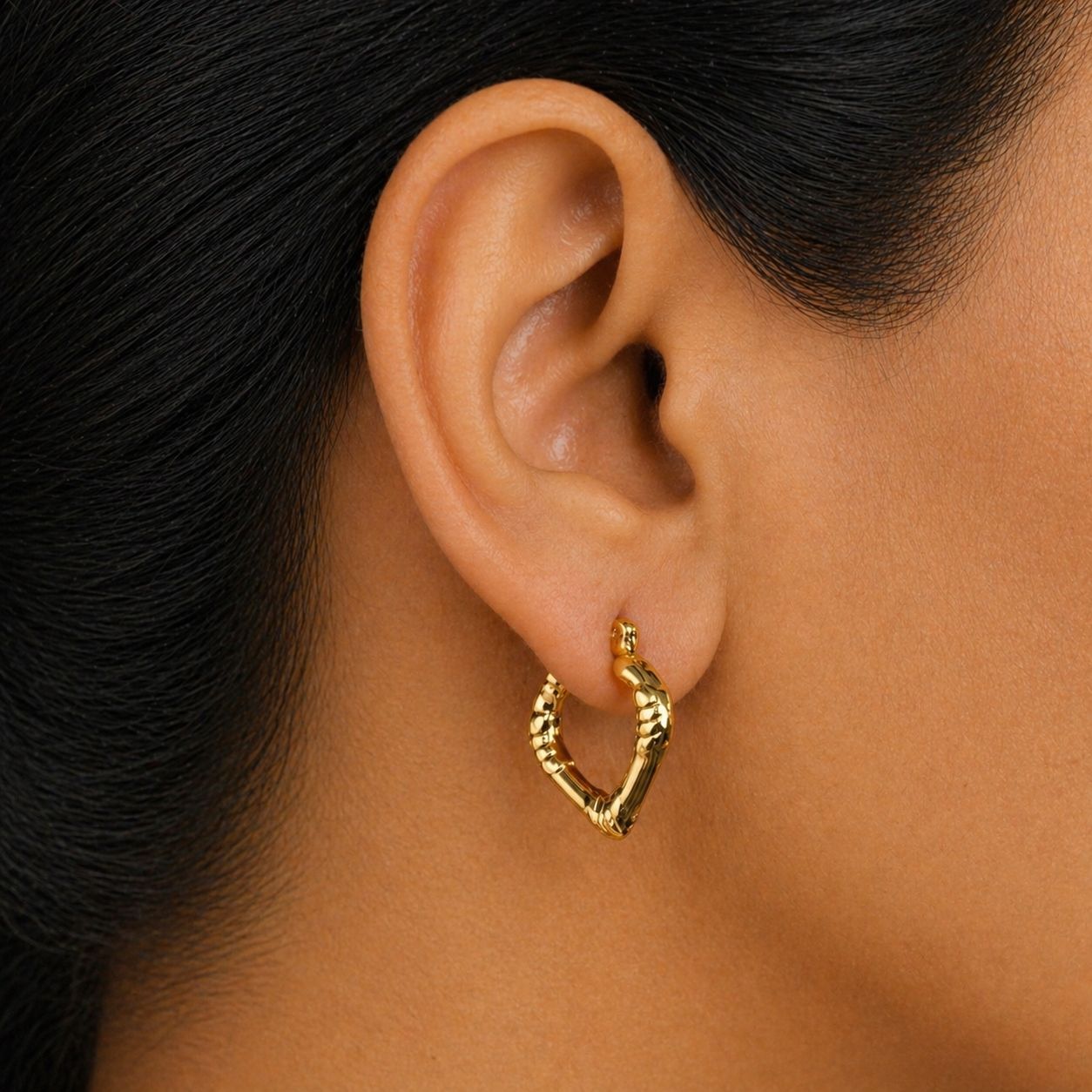 Coil Hoop Gold Earrings