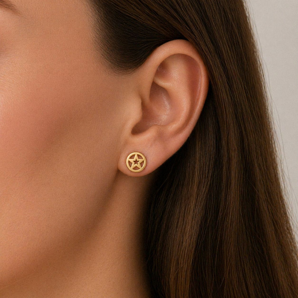 Star Gold Stud Earrings