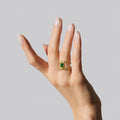 Green Stone Gold Ring (Adjustable Size)