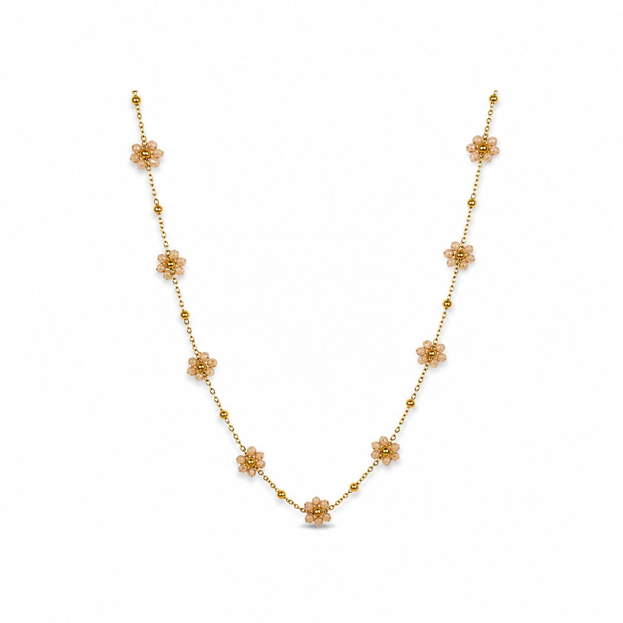 Light Brown Daisy Gold Necklace