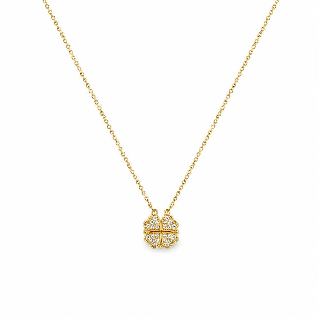 Stone Flower Gold Necklace