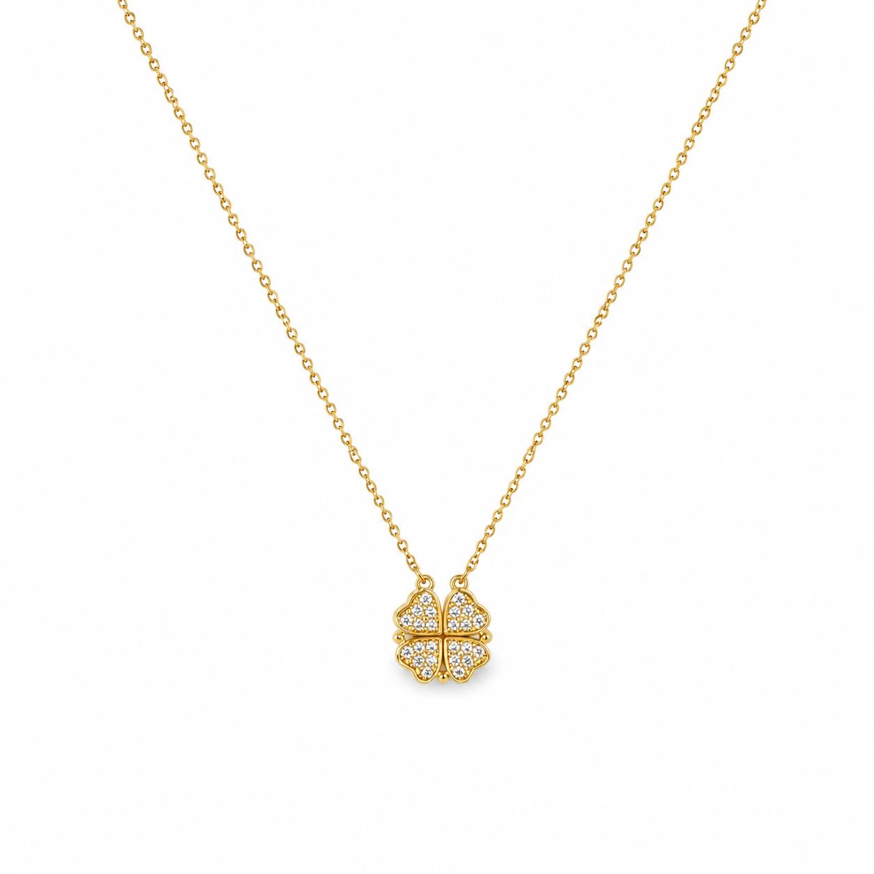 Stone Flower Gold Necklace