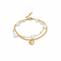 Heart Pearl Layer Bracelet